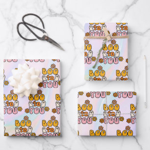 Boo to You Süßes Halloween Geschenkpapier Set
