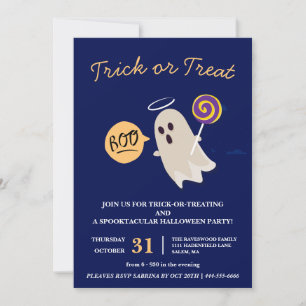 Boo Trick oder Treat Halloween-Party Einladung