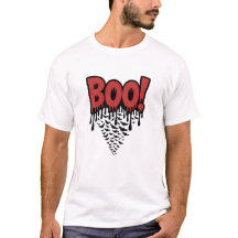 BOO! Triefender roter Horror-Text – Gruseliges Hal
