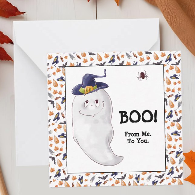 Boo von mir zu dir KundenHalloween Mitteilungskarte (Halloween Pop By notecard for Real Estate)