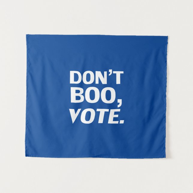 "Boo, vote" Halloween-Wahl blau Wandteppich (Vorderseite (Horizontal))