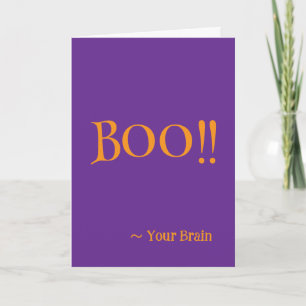 "Boo !" Votre carte d'Halloween du cerveau