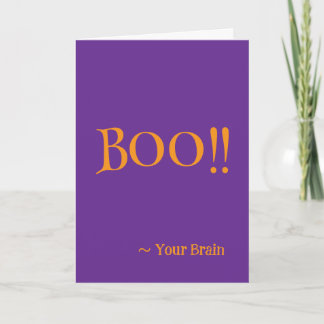 "Boo !" Votre carte d'Halloween du cerveau