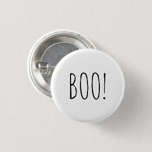 Boo-weiße spooky Typografie minimalistisch Hallowe Button