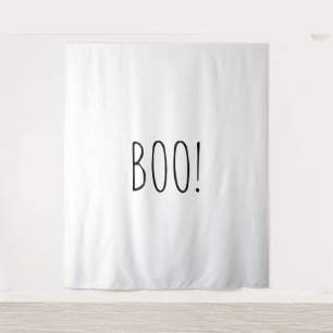 Boo-weiße, spukhafte minimalistische Halloween-Kul Wandteppich