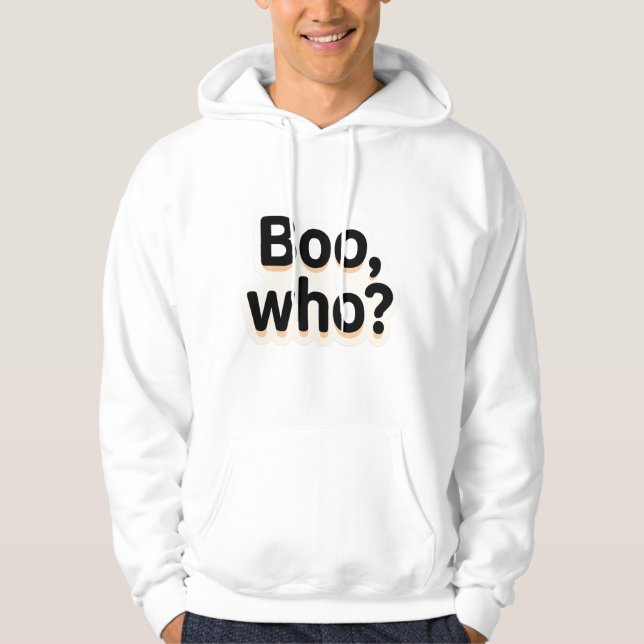 Boo-Who? Cute Halloween Typography Designs Hoodie (Vorderseite)