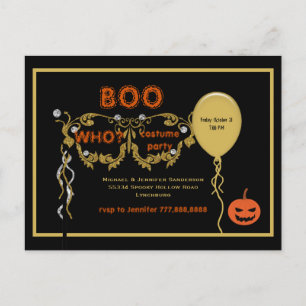Boo Who? Halloween Costume Party Einladungspostkarte