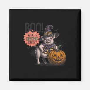 Boo Who's Oinking There Halloween Funny Pig Liebha Magnet