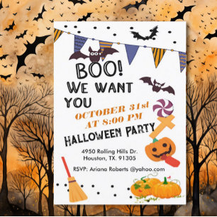 Boo, wir Wollte dir das Halloween-Party von Kid Einladung