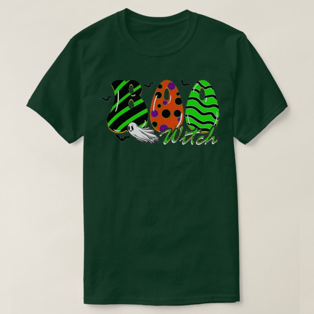 Boo Witch Spider Ghost Pumkin & Hexenhutenhut Hall T-Shirt (Design vorne)