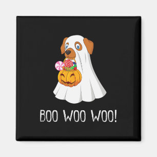Boo Woo Fun Niedliches Halloween Ghost Dog Women T Magnet
