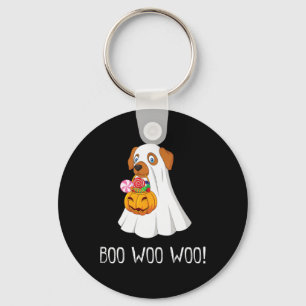 Boo Woo Fun Niedliches Halloween Ghost Dog Women T Schlüsselanhänger
