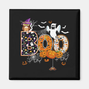 Boo y Eule Kürbis Geist Halloween Männer Frauen Ki Magnet