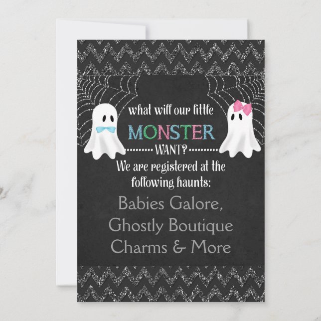 Boo-y ou Ghoul Halloween Invitation de révélation  (Dos)