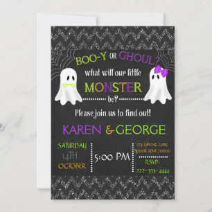 Boo-y ou Ghoul Halloween Invitation de révélation 