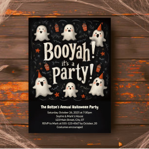 Boo Ya Halloween Niedlich Ghosts Booyah Kostüm Par Einladung