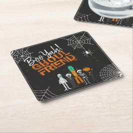 Boo Yah Ghoul Friend Halloween ID684 Rechteckiger Pappuntersetzer