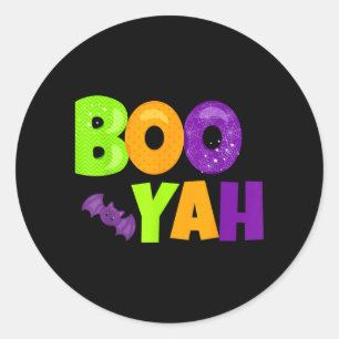 Boo-Yah Lustiges Halloween Runder Aufkleber