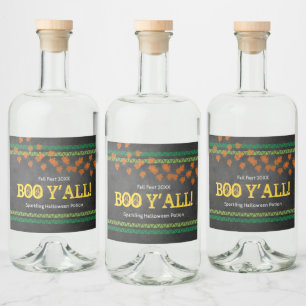 BOO Y'ALL Fall Fest Halloween Powder Spaß Alkoholflaschenetikett