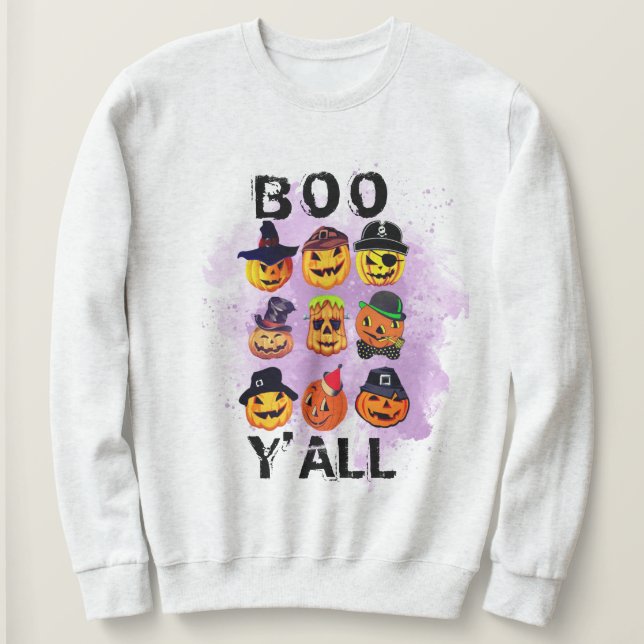 Boo Yall Halloween Hoodie Pumpkin Carving Design (Design vorne)