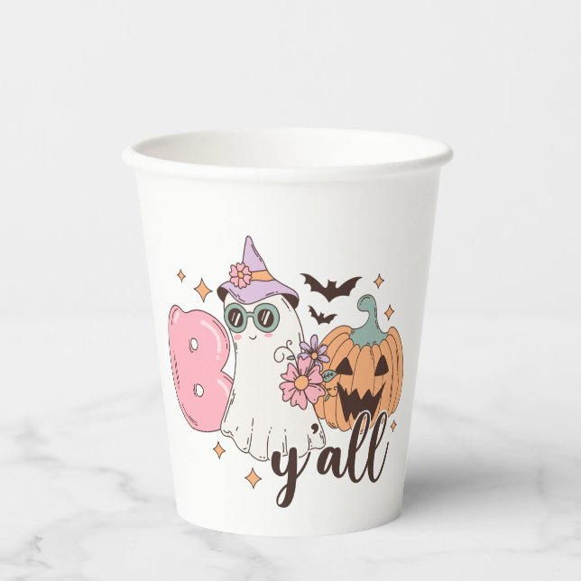 Boo Y'All Halloween Pappbecher (Vorderseite)