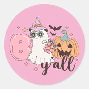 Boo Y'All Halloween Runder Aufkleber