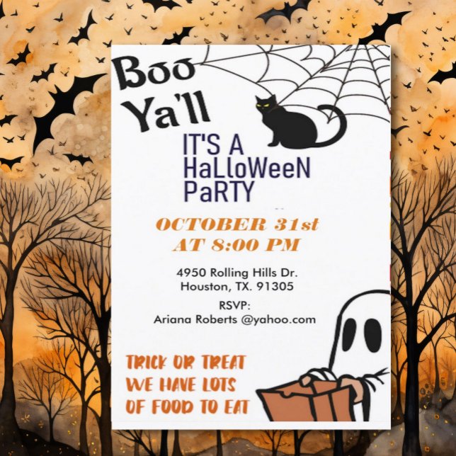 Boo Y'All Niedlich Kid's Halloween-Party Einladung (Von Creator hochgeladen)