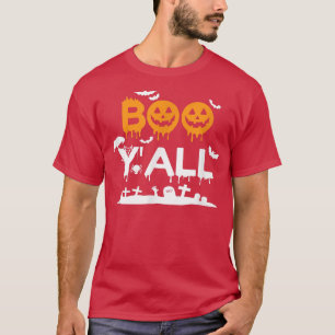 Boo Y'all Pumpkin Ghosts Beängstigend Hexe Funny H T-Shirt
