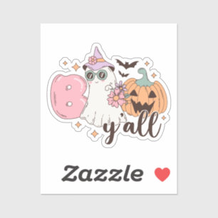 Boo y'all Retro Groovy Halloween Aufkleber