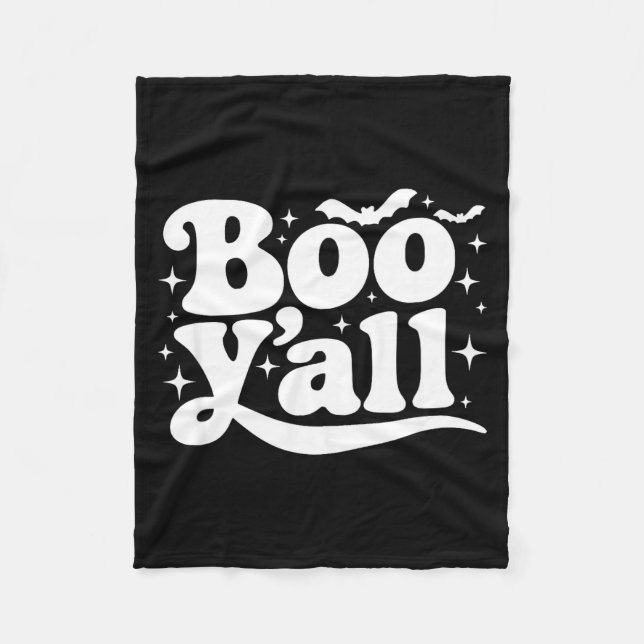 Boo Y'all Southern Retro Halloween Quote Saying Ba Fleecedecke (Vorderseite)