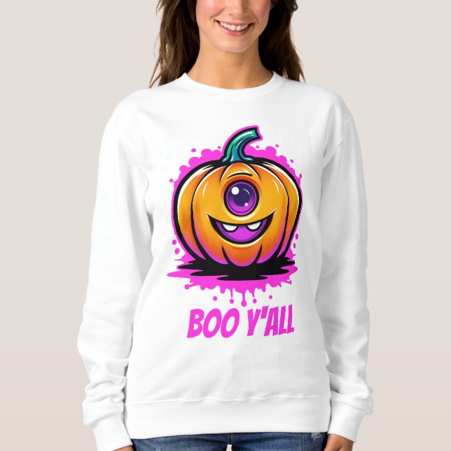Boo Y'All, spukhaft hübsches Halloween-Design Sweatshirt (Vorderseite)