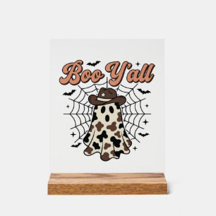 Boo Yall Western Geist Halloween Design Acrylschild