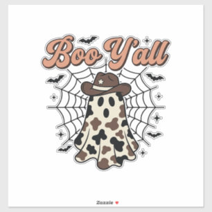 Boo Yall Western Geist Halloween Design Aufkleber