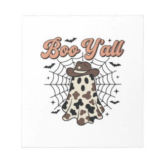 Boo Yall Western Geist Halloween Design Notizblock