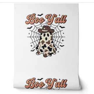 Boo Yall Western Geist Halloween Design Tapete