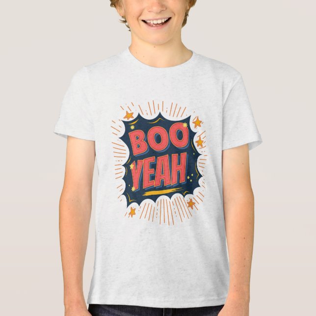 Boo Yeah Cartoon Stars Trail Tri-Blend Shirt (Vorderseite)