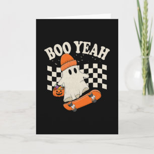 Boo Yeah Geist Skateboarding Lustiger Halloween-Ge Karte