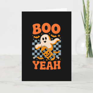 Boo Yeah Skateboarding Geist Lustiger Halloween Sk Karte