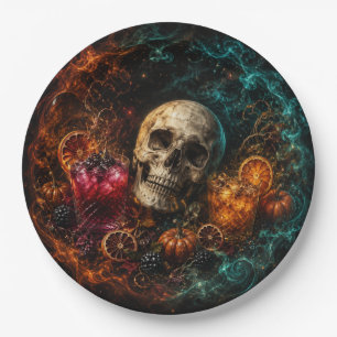 Boo Ze Night Gothic Skull Cocktail Pappteller