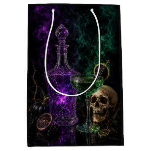 Boo Ze Night Lila Gothic-Schädel-Cocktail-Geschenk Mittlere Geschenktüte