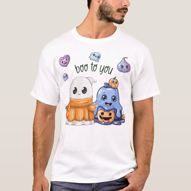 Boo zu dir Hütte glücklich Halloween Beängstigende T-Shirt (Vorderseite)
