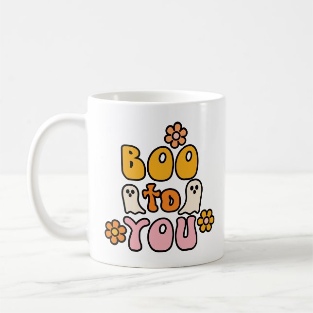 Boo zu dir Niedlich Halloween Kaffeetasse (Links)