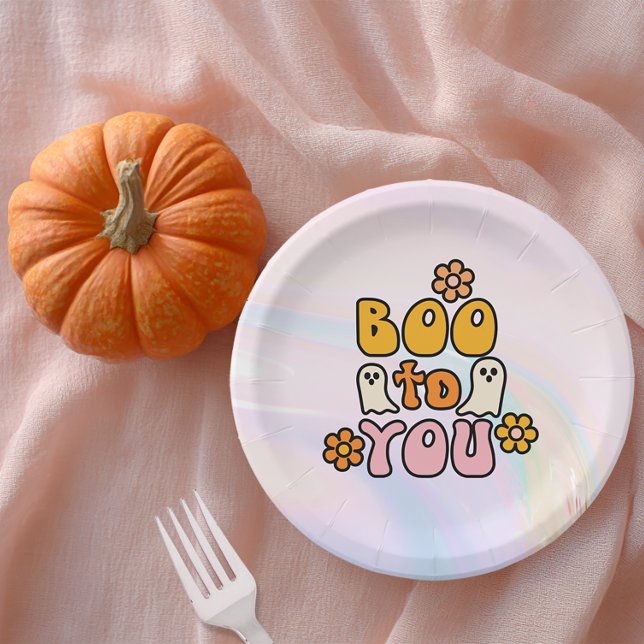 Boo zu dir Niedlich Halloween Pappteller (Boo to you Halloween Party Plate)