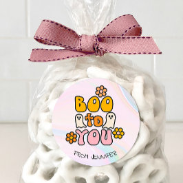 Boo zu dir Niedlich Halloween Runder Aufkleber