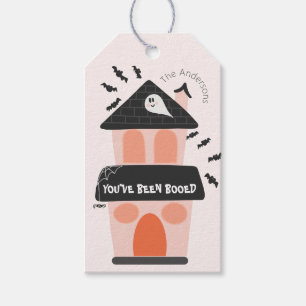 Booback Niedliches rosa und orange Spuk Haus Geschenkanhänger