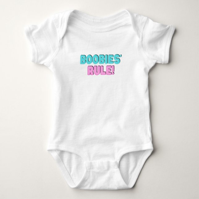 Boobies-Regel Baby Strampler (Vorderseite)