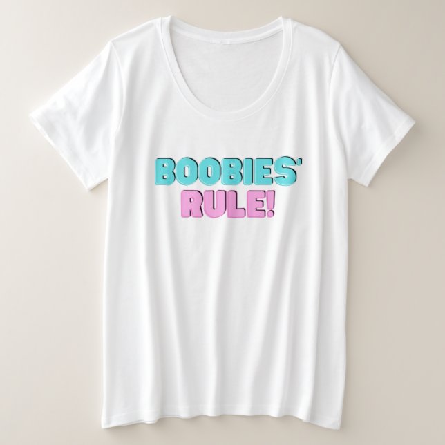Boobies-Regel Große Größe T-Shirt (Design vorne)