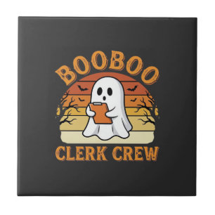 Booboo Clerk Crew Halloween-Geisterdesign_1 Fliese