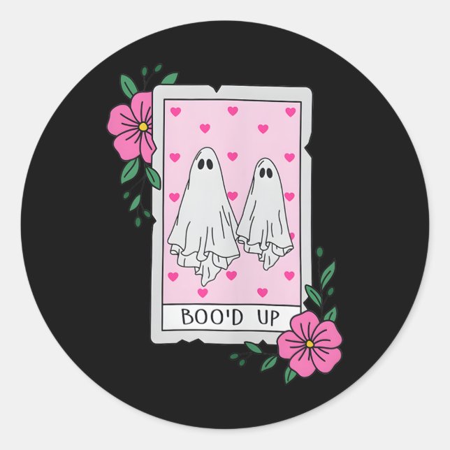 Boo'd Up Ghost Tarot Halloween Funny Ghost Runder Aufkleber (Vorderseite)