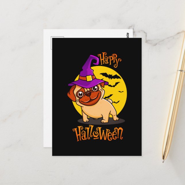 BooF - Bruno der Hexenhund Postkarte (Vorderseite/Rückseite Beispiel)